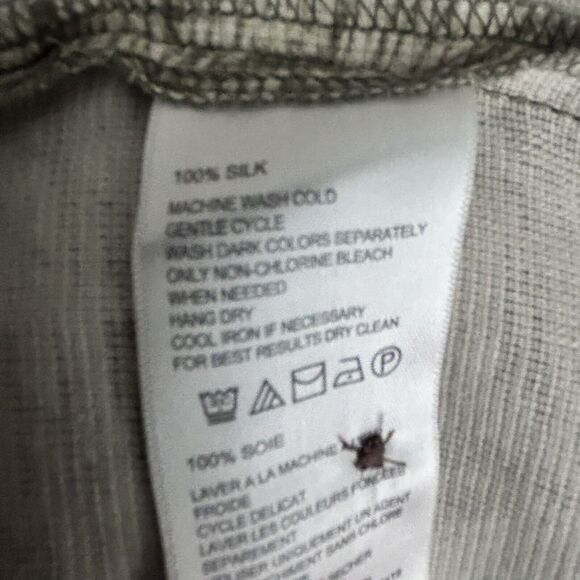 Tommy Bahama Mens XL Shirt Silk Green Ivory Print Button Down Short Sleeve - Picture 5 of 16